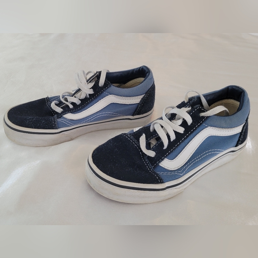 Vans Kids Blue and White Sneakers - Picture 2 of 5